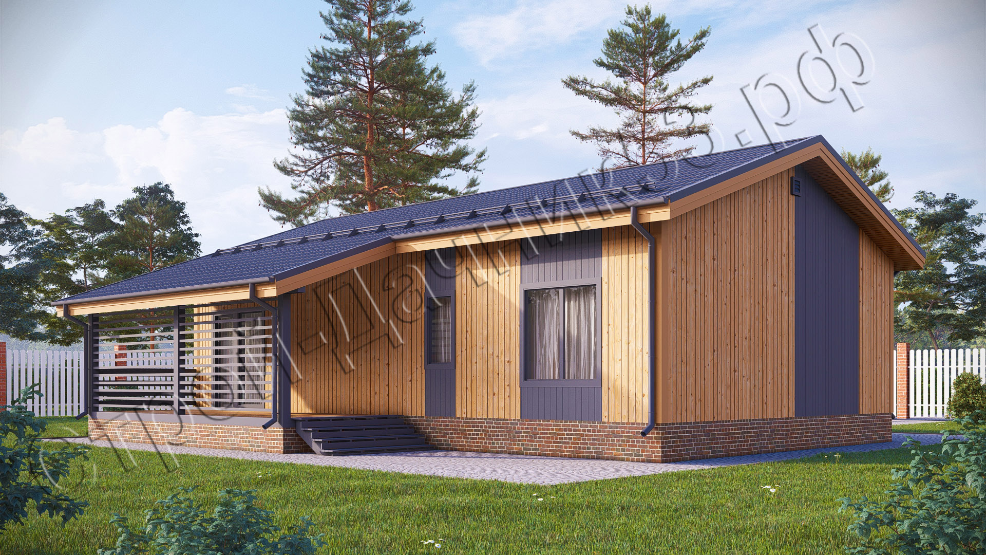 Проект каркасно-щитового дома Д–47